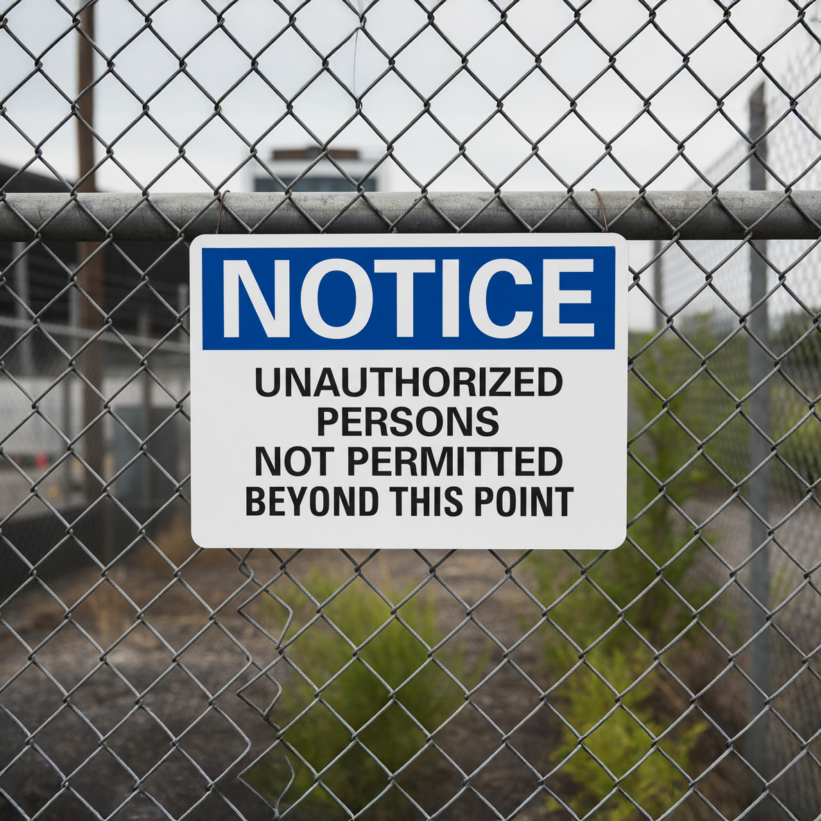 Notice Unauthorized Persons Not Permitted Beyond This Point