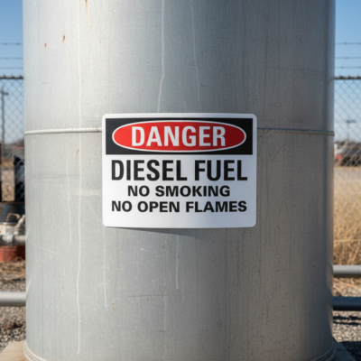 Danger Diesel Fuel No Smoking No Open Flames