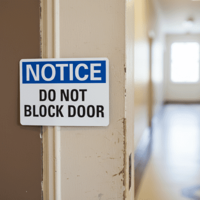 Notice Do Not Block Door (Bold)