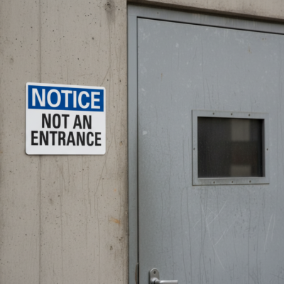 Notice Not An Entrance