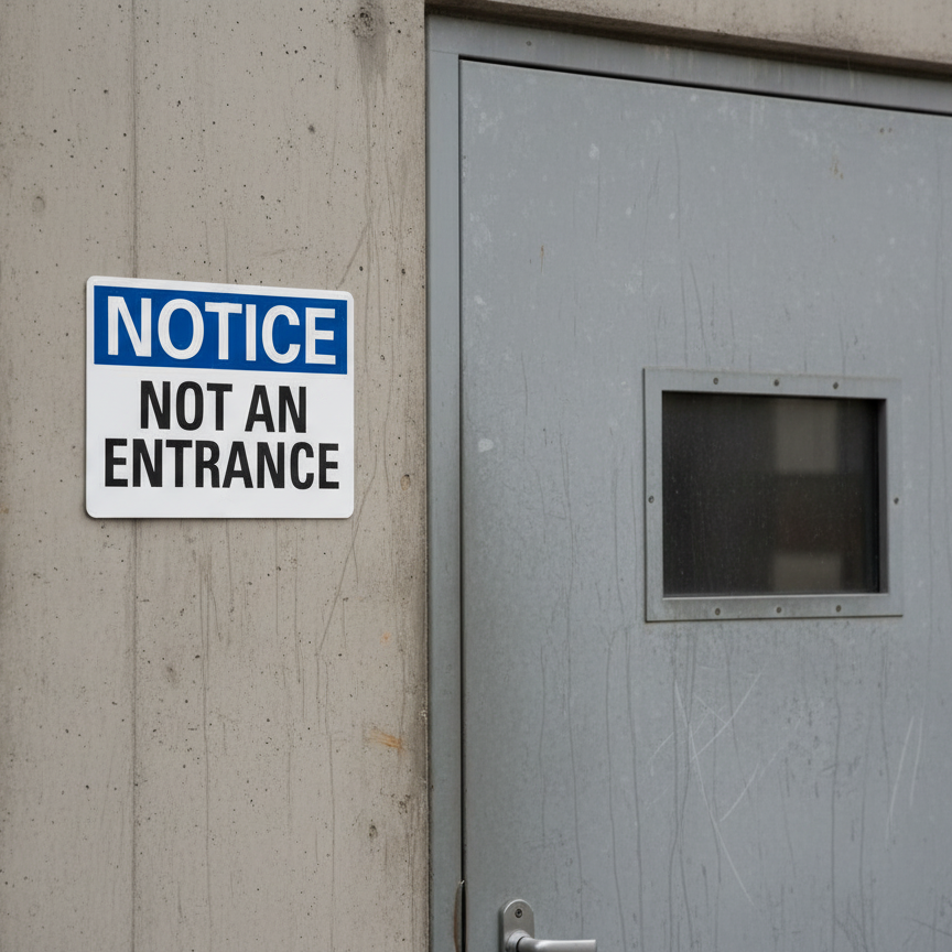 Notice Not An Entrance