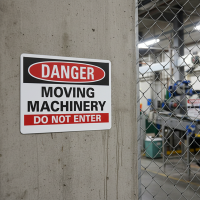 Danger Moving Machinery Do Not Enter