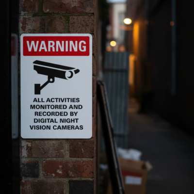 Warning All Activities Monitored And Recorded By Digital