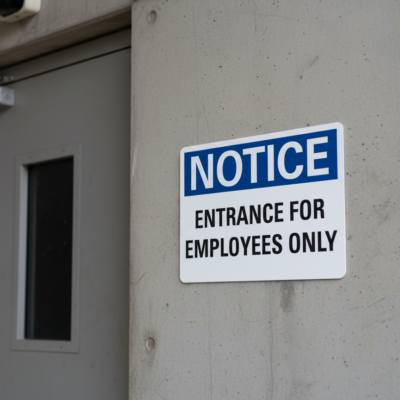 Notice Entrance For Employees Only