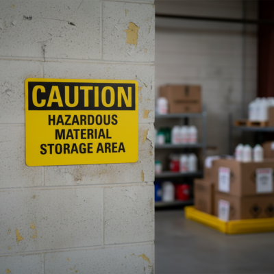 Caution Hazardous Material Storage Area