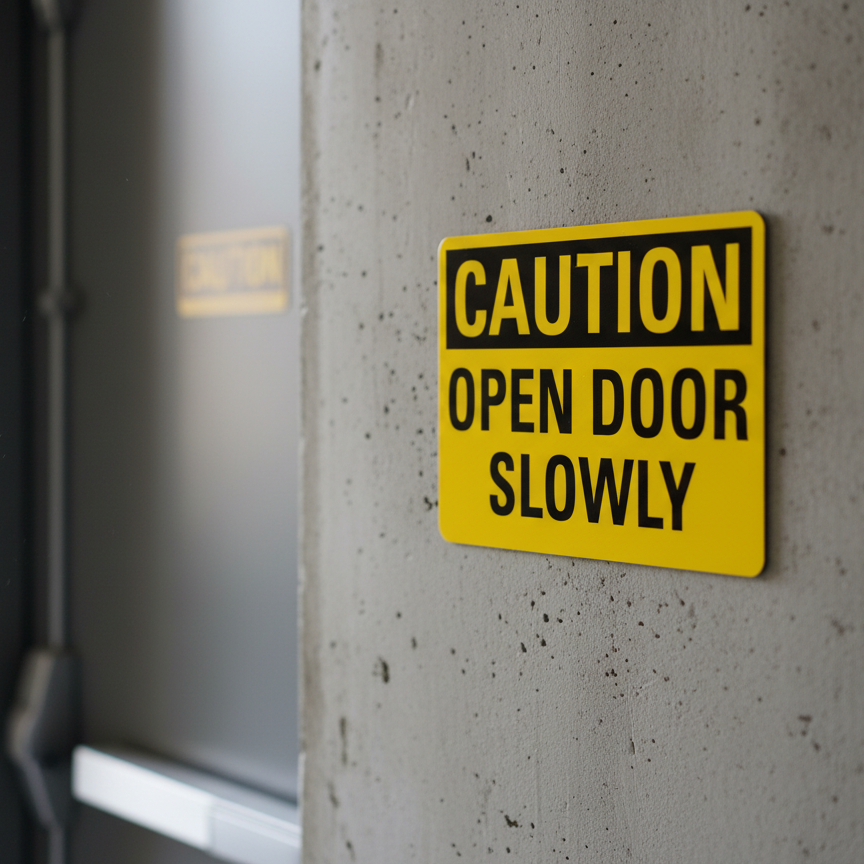 Caution Open Door Slowly