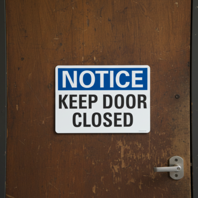 Notice Keep Door Closed
