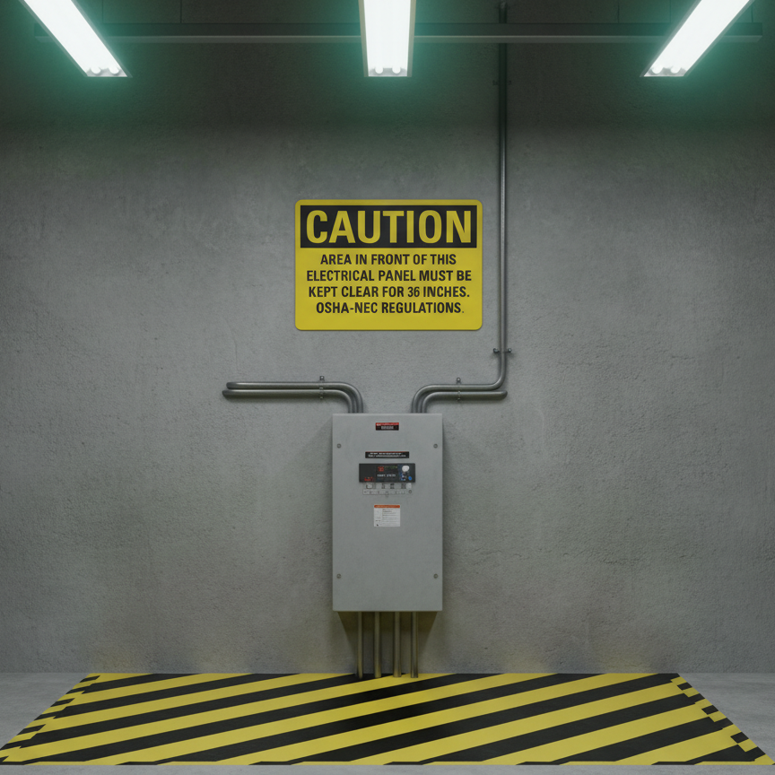 Caution Area In Front Of This Electrical Panel Must Be Kept