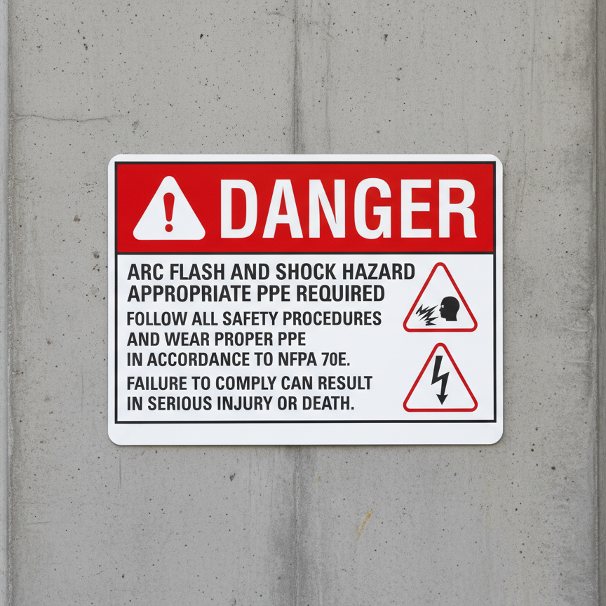 Danger Arc Flash And Shock Hazard Appropriate PPE Required - Image 2