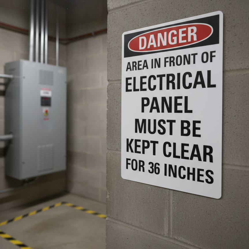Danger Area In Front Of Electrical Panel Must Be Kept Clear - Image 2