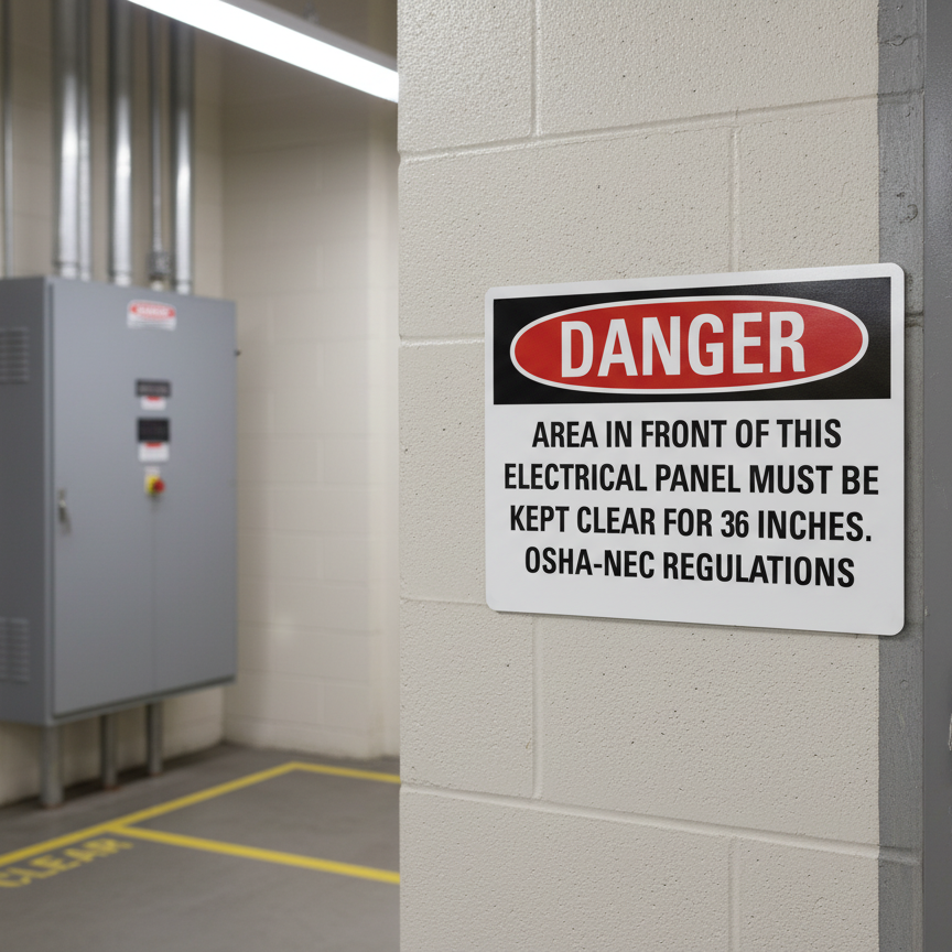 Danger Area In Front Of This Electrical Panel Must Be Kept