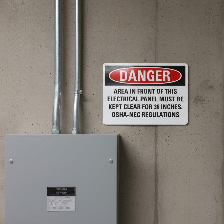 Danger Area In Front Of This Electrical Panel Must Be Kept - Image 2