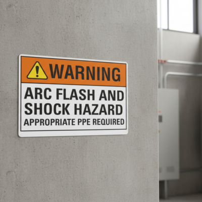 Warning Arc Flash And Shock Hazard Approriate PPE Required