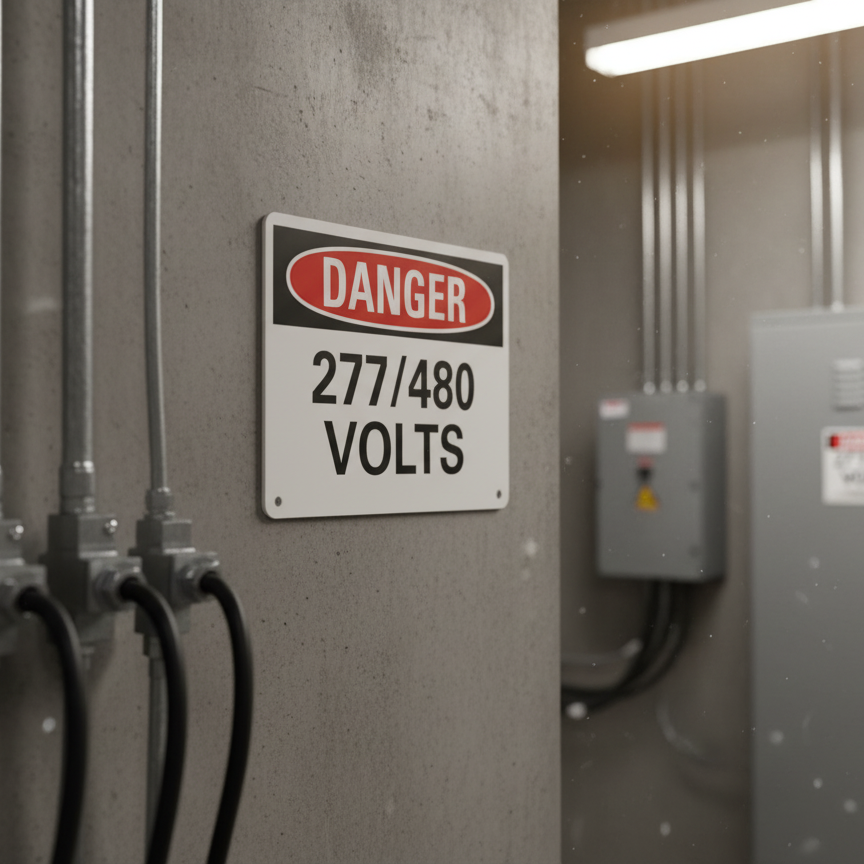Danger 277/480 Volts