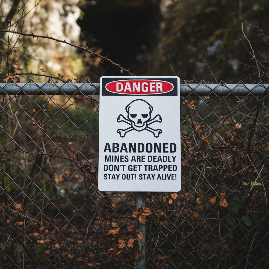 Danger Abandoned Mines Are Deadly Don't Get Trapped