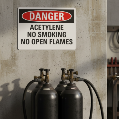 Danger Acetylene No Smoking No Open Flames