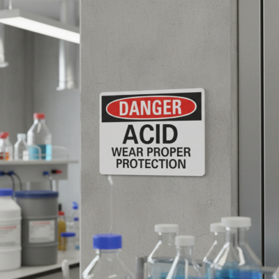 Danger Acid Wear Proper Protection