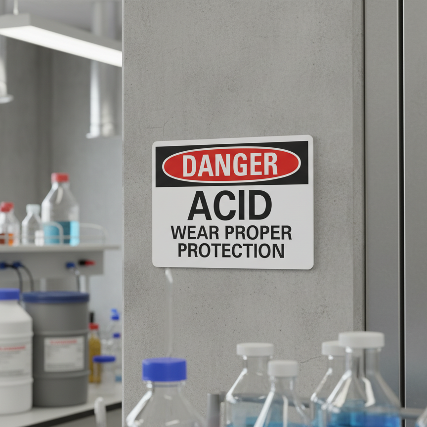 Danger Acid Wear Proper Protection