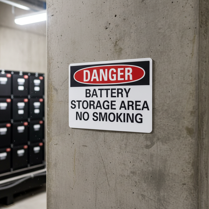 Danger Battery Storage Area No Smoking - Image 2