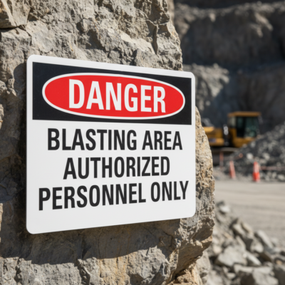 Danger Blasting Area Authorized Personnel Only