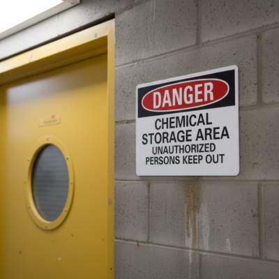 Danger Chemical Storage Area Unauthorized Persons