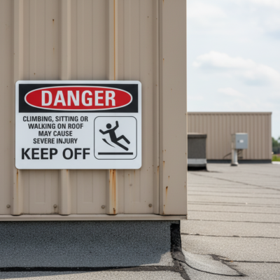 Danger Climbing, Sitting, Or Walking On Roof May Cause