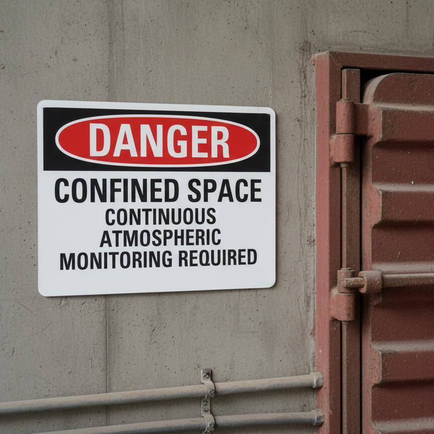 Danger Confined Space Continuous Atmospheric