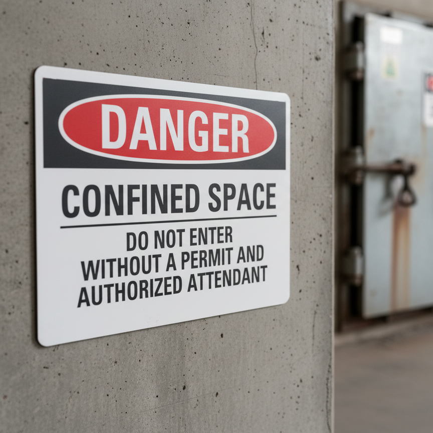Danger Confined Space Do Not Enter Without Permit