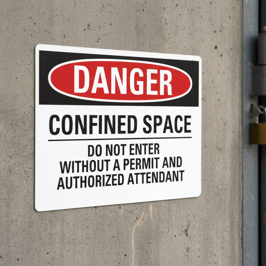 Danger Confined Space Do Not Enter Without Permit - Image 2