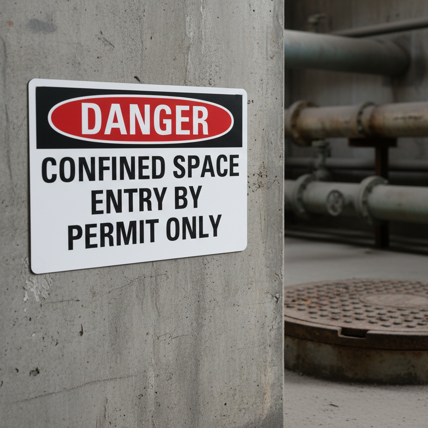 Danger Confined Space Entry By Permit Only