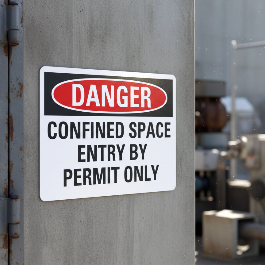 Danger Confined Space Entry By Permit Only - Image 2