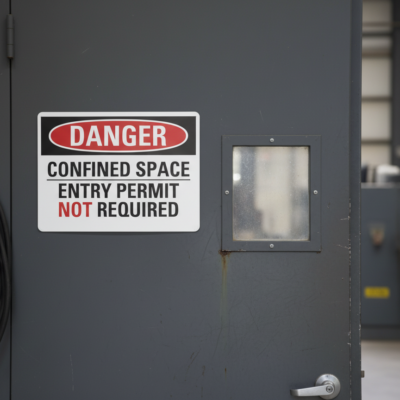 Danger Confined Space Entry Permit Not Required