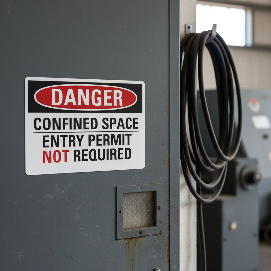 Danger Confined Space Entry Permit Not Required - Image 2