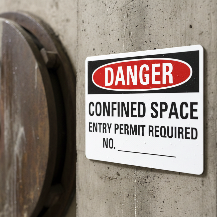 Danger Confined Space Entry Permit Required No. ___ - Image 2