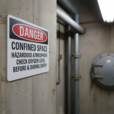 Danger Confined Space Hazardous Atmosphere Check