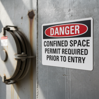 Danger Confined Space Permit Required Prior To Entry