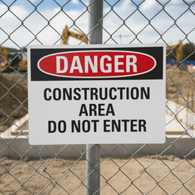 Danger Construction Area Do Not Enter
