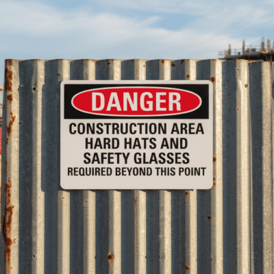 Danger Construction Area Hard Hats And Safety