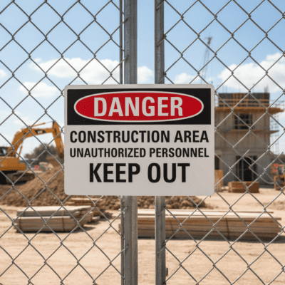 Danger Construction Area Unauthorized Personnel