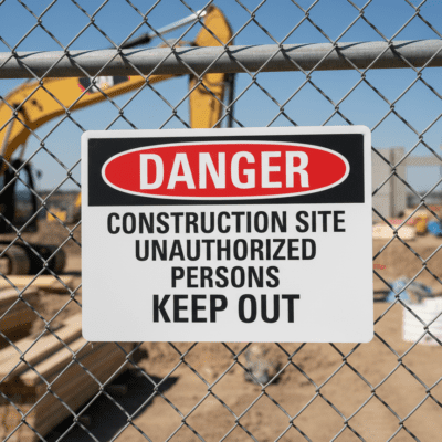 Danger Construction Site Unauthorized Persons Keep Out