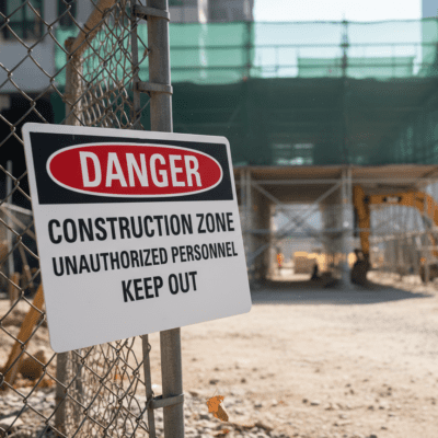 Danger Construction Zone Unauthorized Personnel Keep Out