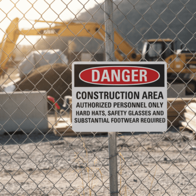 Danger Constrution Area Authorized Personnel Only Hard Hats,