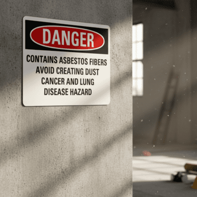 Danger Contains Asbestos Fibers Avoid Creating Dust Cancer