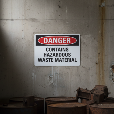 Danger Contains Hazardous Waste Material
