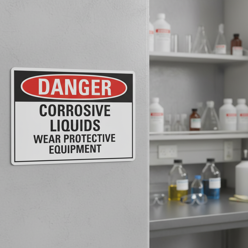 Danger Corrosive Liquids Wear Protective Equipment