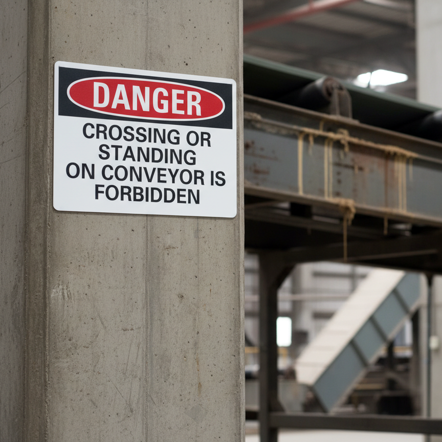 Danger Crossing Or Standing On Conveyor Is Forbidden - Image 2