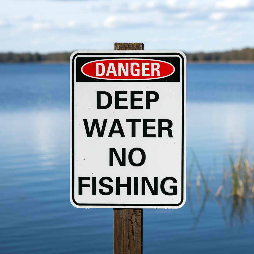 Danger Deep Water No Fishing - Image 2