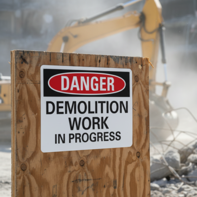 Danger Demolition Work In Progress