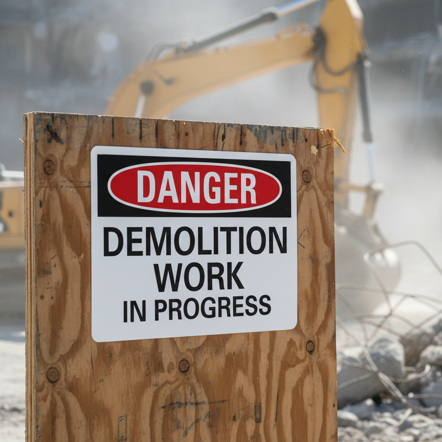 Danger Demolition Work In Progress