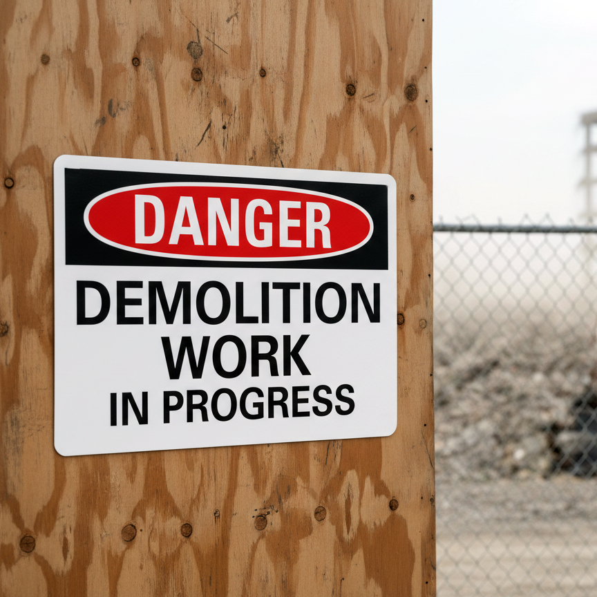 Danger Demolition Work In Progress - Image 2